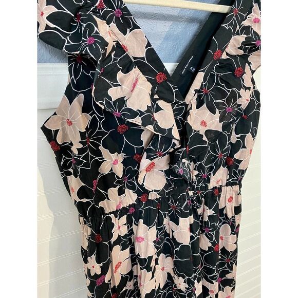 Who What Wear Black Floral Midi Dress - Picture 3 of 11